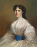 Portret van een dame in een witte jurk - Jakob Franz Nitschner — weergave van het kunstwerk