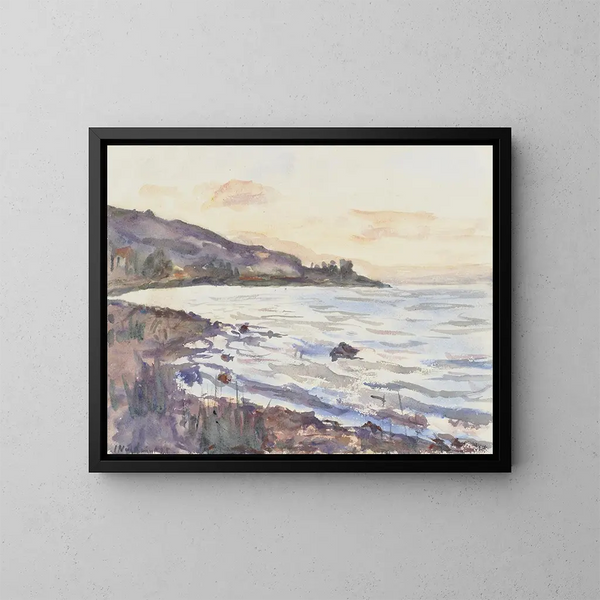 Evening at the Sea of Kinneret - Jakob Nussbaum — framed artwork on a wall