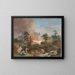 Een landschap in Zweden met boeren die hout verbranden en een stel dat rust nabij een beek - Jakob Philipp Hackert — ingelijst kunstwerk aan de muur