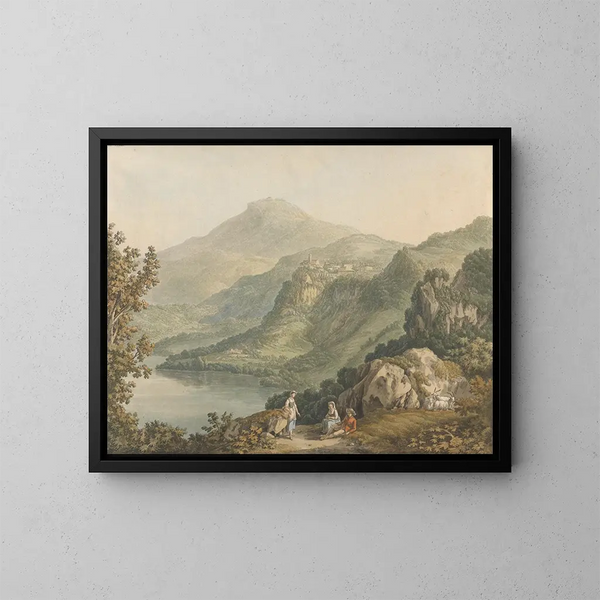 Lac Nemi - Jakob Philipp Hackert — framed artwork on a wall