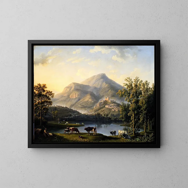 Landscape with View of Itri - Jakob Philipp Hackert — framed artwork on a wall