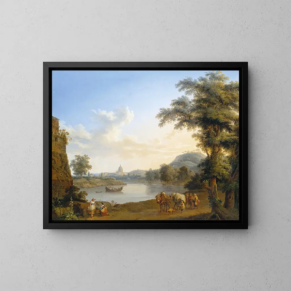 View of Saint Peter's in Rome - Jakob Philipp Hackert — framed artwork on a wall