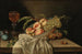 van een fruitmand, een glas wijn en een doek op een tafel - Jakob Samuel Beck — weergave van het kunstwerk