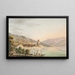 van het uitzicht op het kasteel van Oberhofen aan het Thunersee - Jakob Samuel Weibel — ingelijst kunstwerk aan de muur