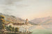 van het uitzicht op het kasteel van Oberhofen aan het Thunersee - Jakob Samuel Weibel — weergave van het kunstwerk