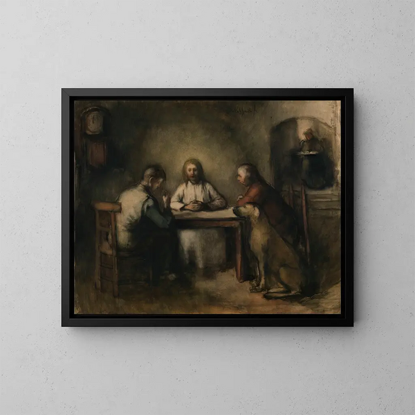 The Supper at Emmaus - Jakob Smits — framed artwork on a wall