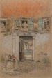 Binnenplein aan kanaal grijs en rood - James Abbott McNeill Whistler — weergave van het kunstwerk