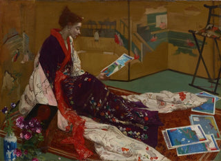 Caprice en violet en goud: L'écran doré - James Abbott McNeill Whistler — weergave van het kunstwerk