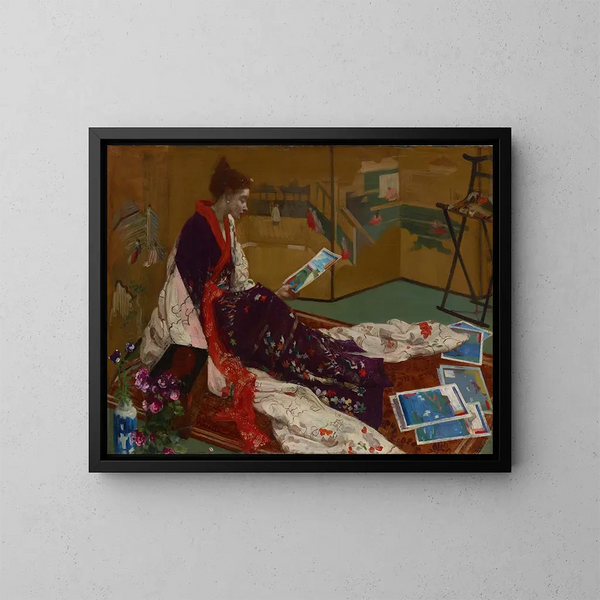 Caprice en violet en goud: L'écran doré - James Abbott McNeill Whistler — ingelijst kunstwerk aan de muur