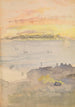 Lever de soleil or et gris - James Abbott McNeill Whistler — weergave van het kunstwerk