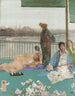 Variaties in huidskleur en groen: Het balkon - James Abbott McNeill Whistler — weergave van het kunstwerk