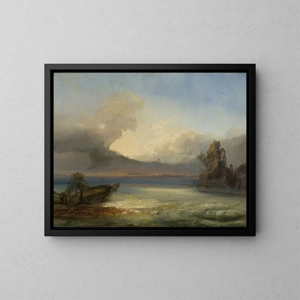 Marine Landscape Painting - James Baker Pyne — framed artwork on a wall