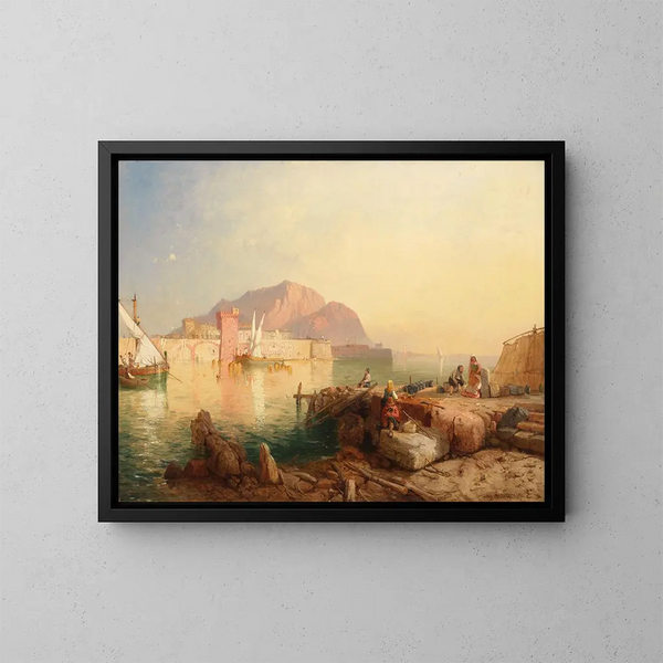 La Baie de Palerme - James Baker Pyne — framed artwork on a wall
