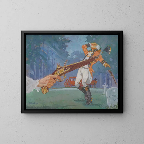 Un duel 1776 - James C. Kulhanek — ingelijst kunstwerk aan de muur