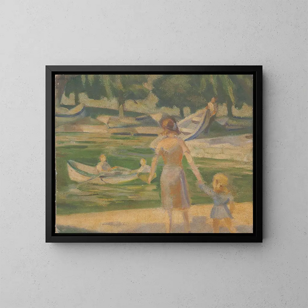 Livery de bateau au parc Brookside - James C. Kulhanek — ingelijst kunstwerk aan de muur