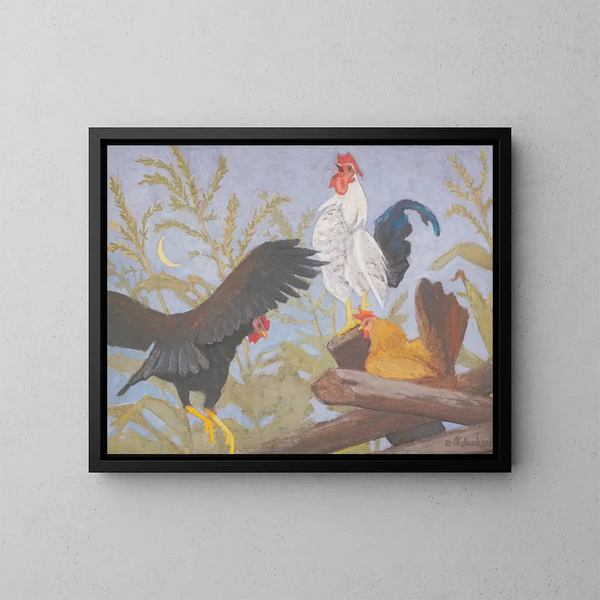 Vogel fantasie - James C. Kulhanek — ingelijst kunstwerk aan de muur