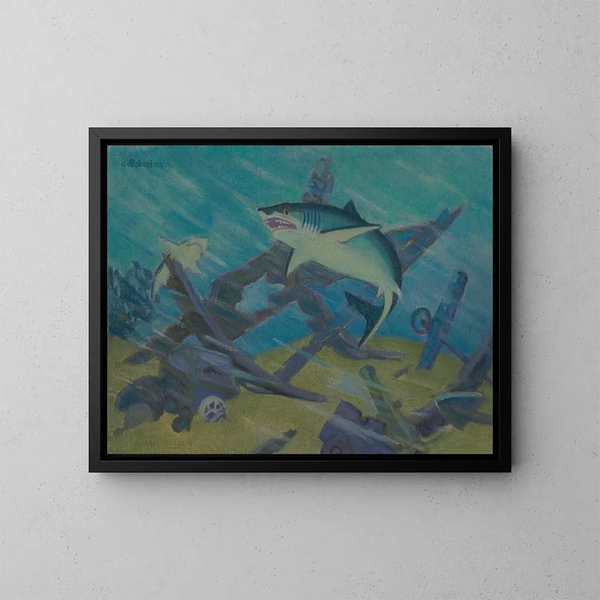 Diepten - James C. Kulhanek — ingelijst kunstwerk aan de muur