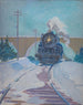 Winter Express schilderij - James C. Kulhanek — weergave van het kunstwerk