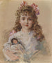 Betty Hazard met haar favoriete pop - James Carroll Beckwith — weergave van het kunstwerk