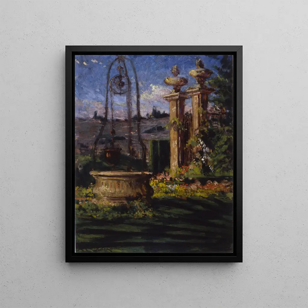In the Gardens of Villa Palmieri - James Carroll Beckwith — framed artwork on a wall