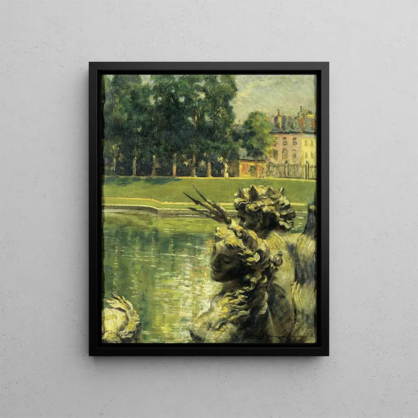 Garden of the Fountain in Nîmes France - James Carroll Beckwith — framed artwork on a wall