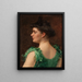The Green Dress - James Carroll Beckwith — framed artwork on a wall