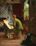 De schrijflessen - James Collinson — weergave van het kunstwerk