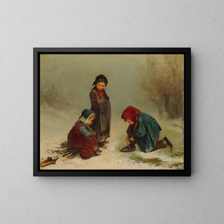 Kinderen in het bos - James Crawford Thom — ingelijst kunstwerk aan de muur