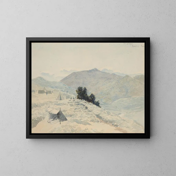 Ngatapa Te Kooti Pa Painting - James Crowe Richmond — framed artwork on a wall
