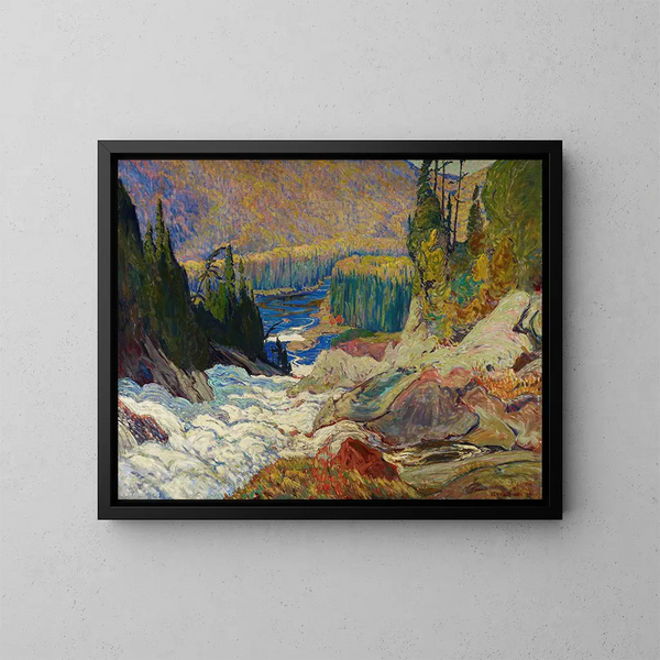 Waterfalls of the Montreal River - James Edward Hervey MacDonald — framed artwork on a wall