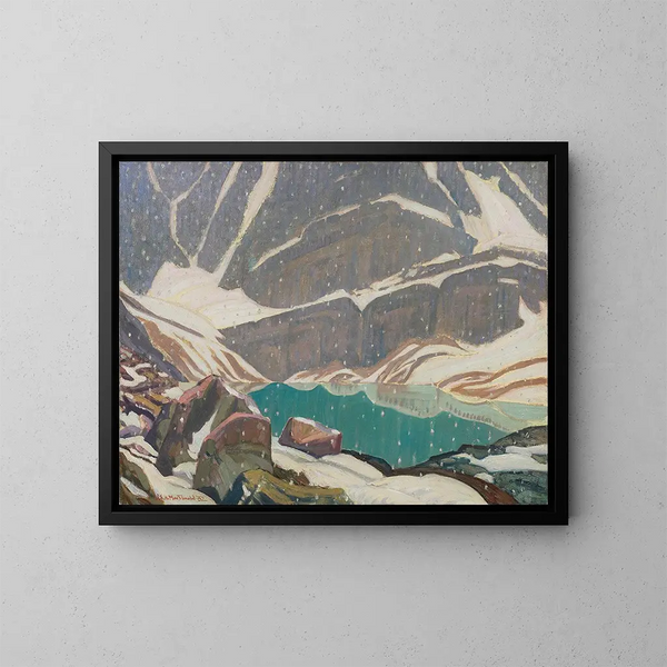 Mountain solitude at Lake Oesa - James Edward Hervey MacDonald — framed artwork on a wall