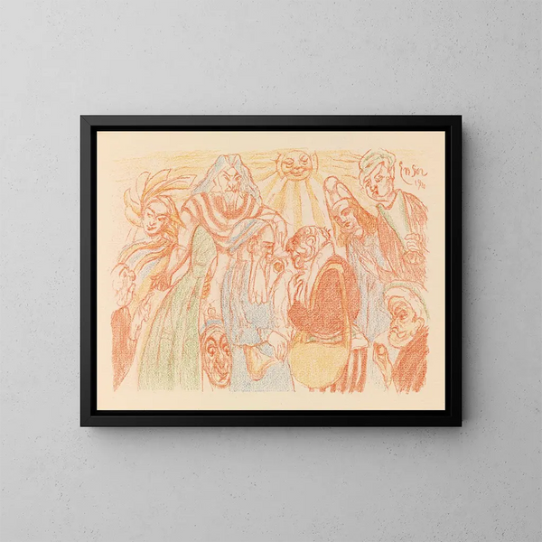 Denier de César - James Ensor — ingelijst kunstwerk aan de muur