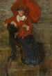 Dame au parasol rouge - James Ensor — weergave van het kunstwerk