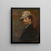 Zelfportret met bloemenhoed - James Ensor — ingelijst kunstwerk aan de muur
