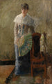 La Dame à l'éventail - James Ensor — weergave van het kunstwerk