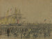 scène op de rivier de Delaware in Philadelphia tijdens de strenge winter van 1856 - James Fuller Queen — weergave van het kunstwerk