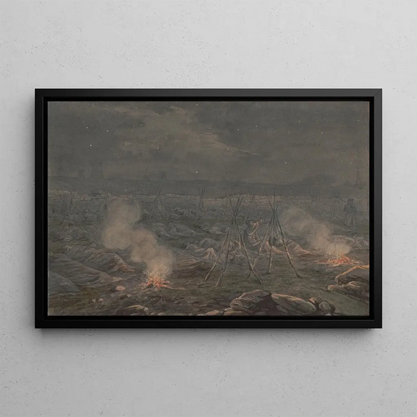 Esquisses met Co B 8e Rég Pa Ma onder de officieren van de oude Garde van Southwark eerste nacht in Hagerstown - James Fuller Queen — ingelijst kunstwerk aan de muur