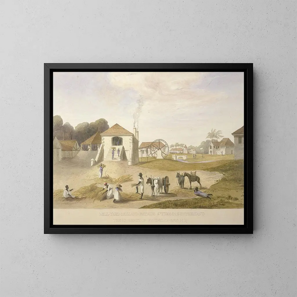 Cour de moulin, domaine Holland, Saint-Thomas à l'Est - James Hakewill — framed artwork on a wall