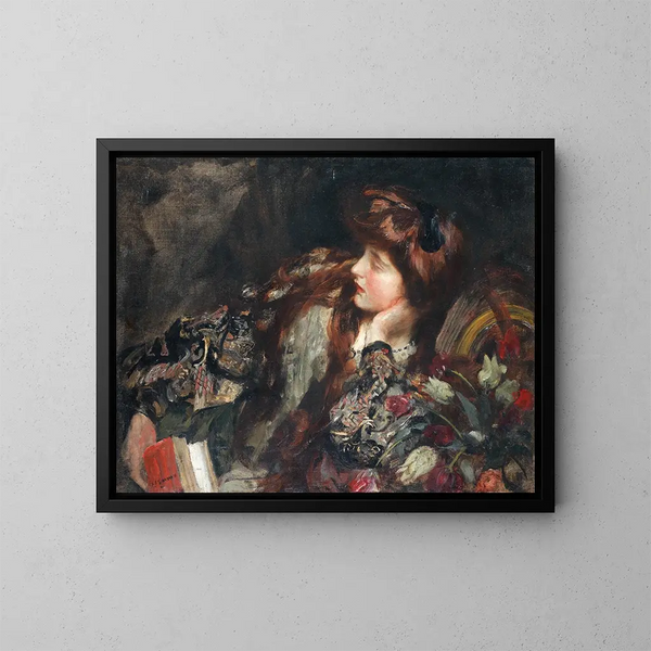 Contemplatie - James Jebusa Shannon — ingelijst kunstwerk aan de muur