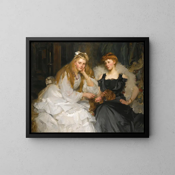 portretten van Lorna en Dorothy Bell, dochters van W. Heward Bell Esq. - James Jebusa Shannon — ingelijst kunstwerk aan de muur