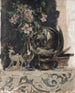 van een bloemenstilleven, een standbeeld en een wereldbol op een schoorsteen - James Jebusa Shannon — weergave van het kunstwerk
