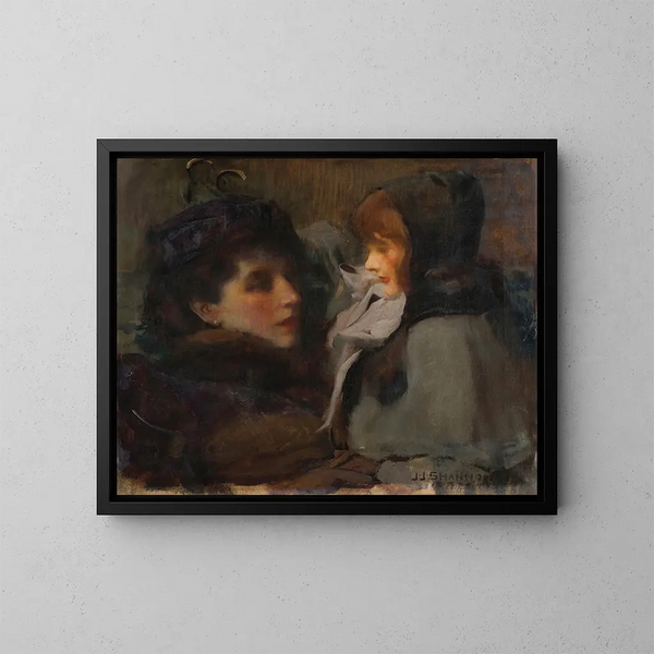 De vrouw en het meisje van de kunstenaar - James Jebusa Shannon — ingelijst kunstwerk aan de muur