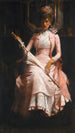 La robe de soie rose - James Jebusa Shannon — weergave van het kunstwerk