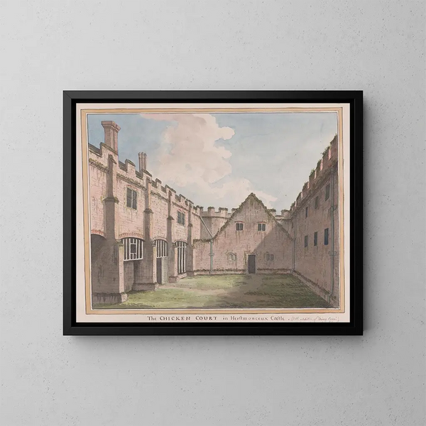 Château de Herstmonceux, Sussex de l'Est, la Cour des Poules - James Lambert de Lewes — framed artwork on a wall