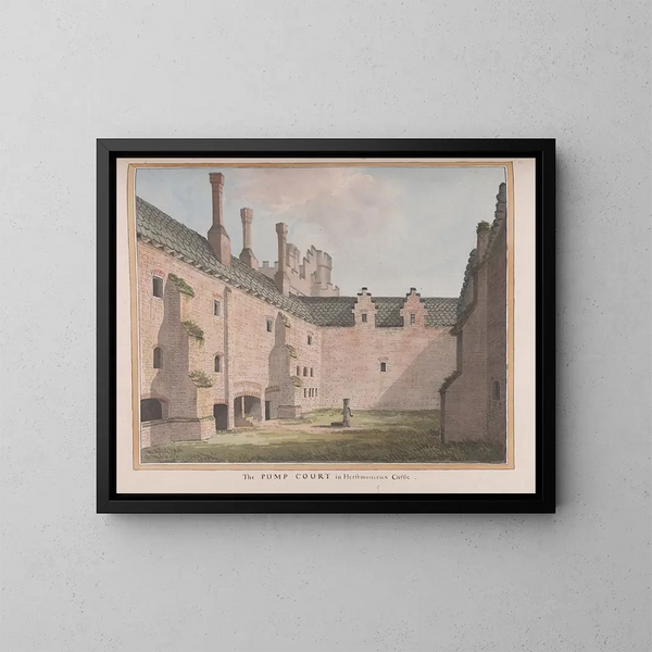 Château de Herstmonceux, Sussex de l'Est, la cour de la pompe - James Lambert de Lewes — framed artwork on a wall