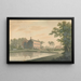 South view of a house in Ringmer with gardeners at work - James Lambert of Lewes — framed artwork on a wall