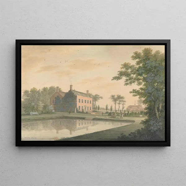 James Lambert of Lewes - South View of a House at Ringmer with Gardeners at Work.webp