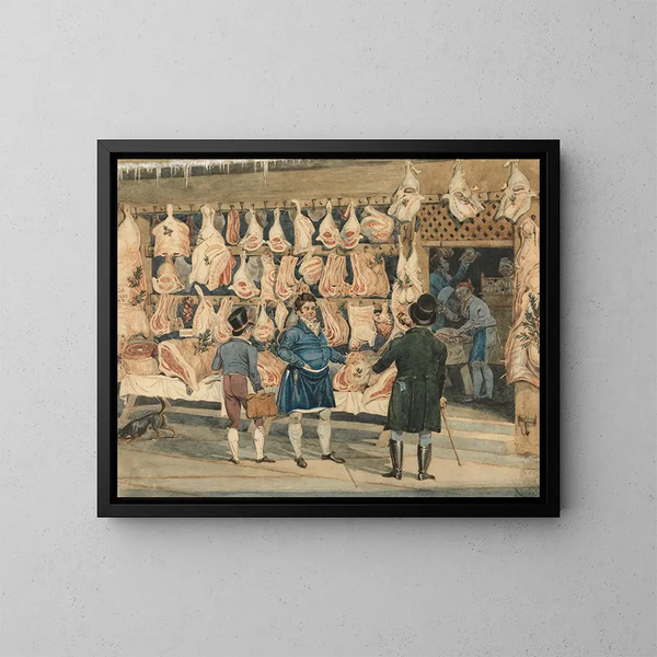 The Meat Market - James Pollard — framed artwork on a wall