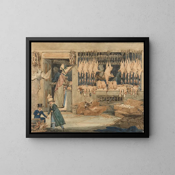The Poultry Market - James Pollard — framed artwork on a wall