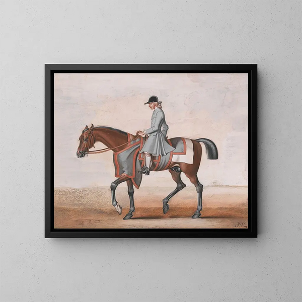 The White Foot of Lord Godolphin, a very famous horse that was never beaten - James Seymour — framed artwork on a wall
